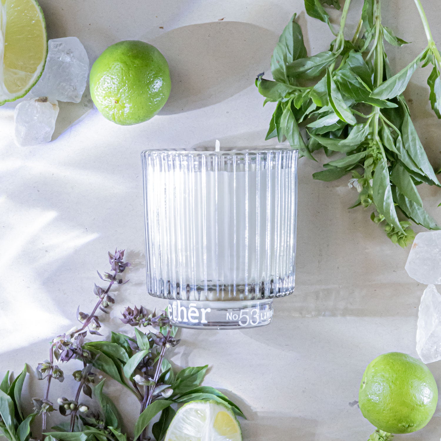 Vela No.53 LIMON + ALBAHACA + AMBAR (180G)