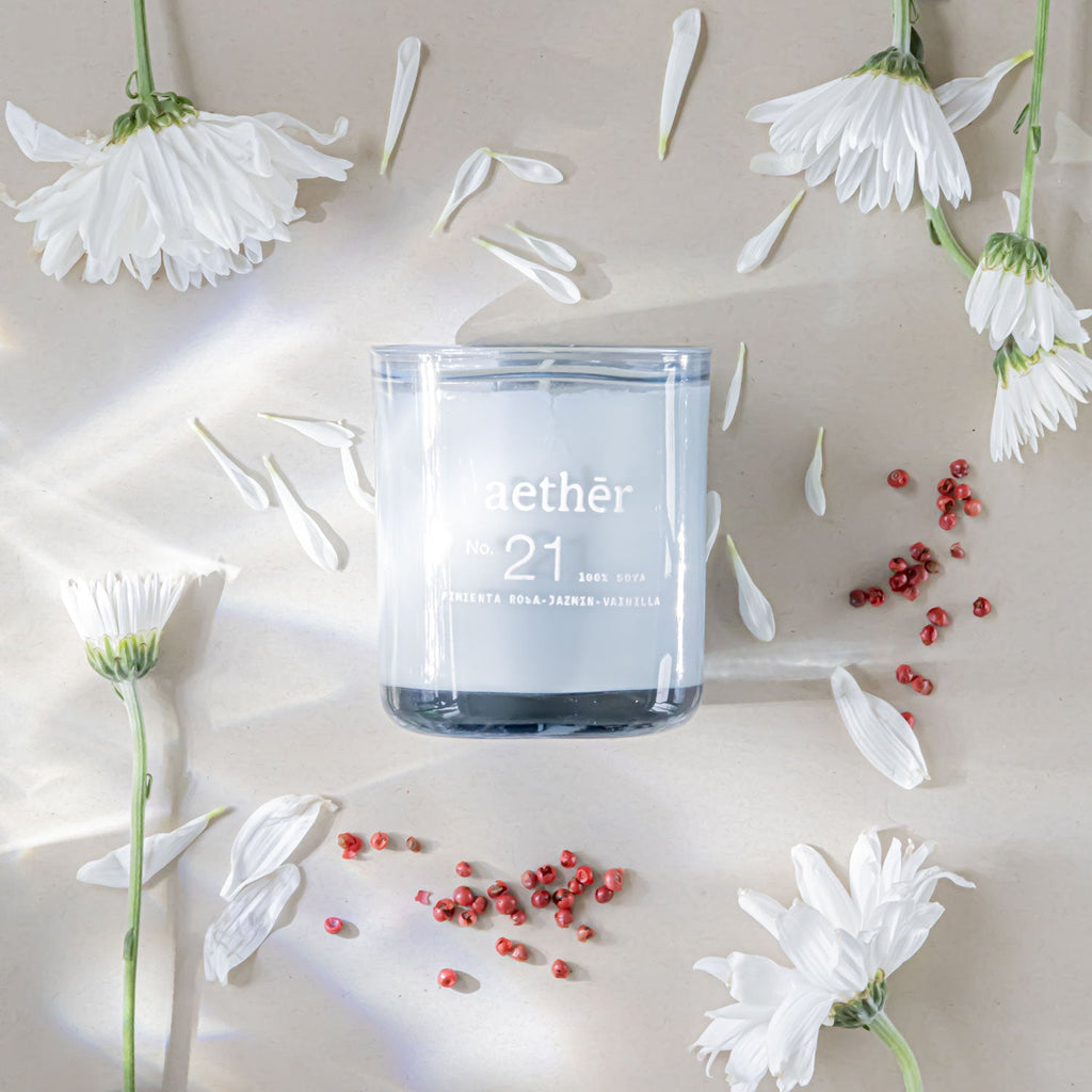Vela No. 21 PIMIENTA ROSA + JAZMIN +VAINILLA (250G) - Aether