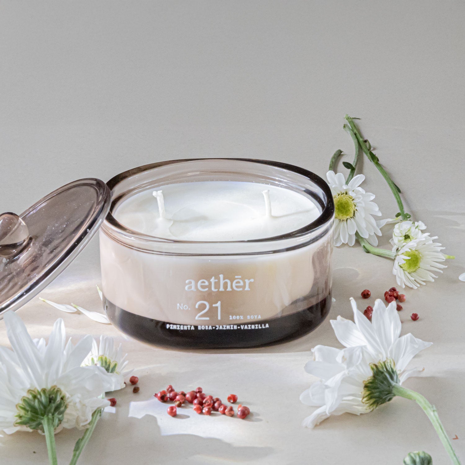 Vela No. 21 PIMIENTA ROSA + JAZMIN +VAINILLA (370G) - Aether