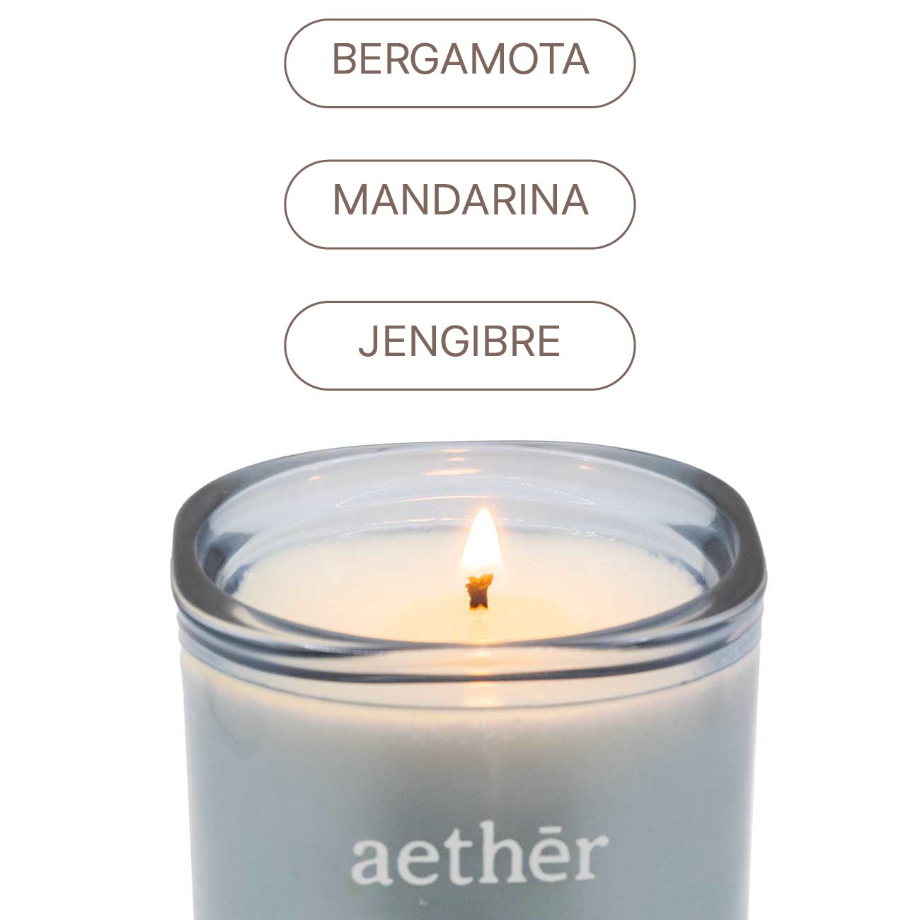 Vela No.41 BERGAMOTA + MANDARINA + JENGIBRE (250G) - Aether