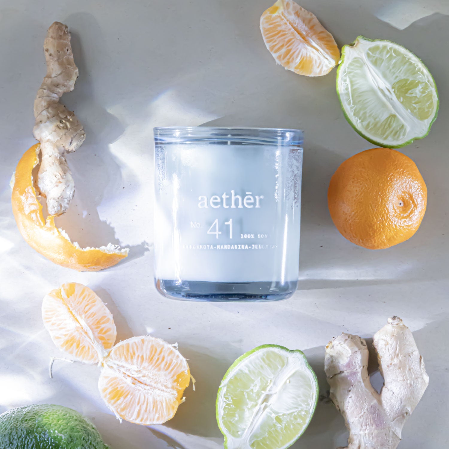Vela No.41 BERGAMOTA + MANDARINA + JENGIBRE (250G) - Aether