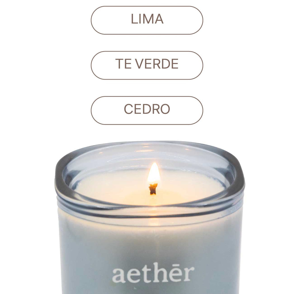 Vela No.44 LIMA + TE VERDE + CEDRO (250G) - Aether