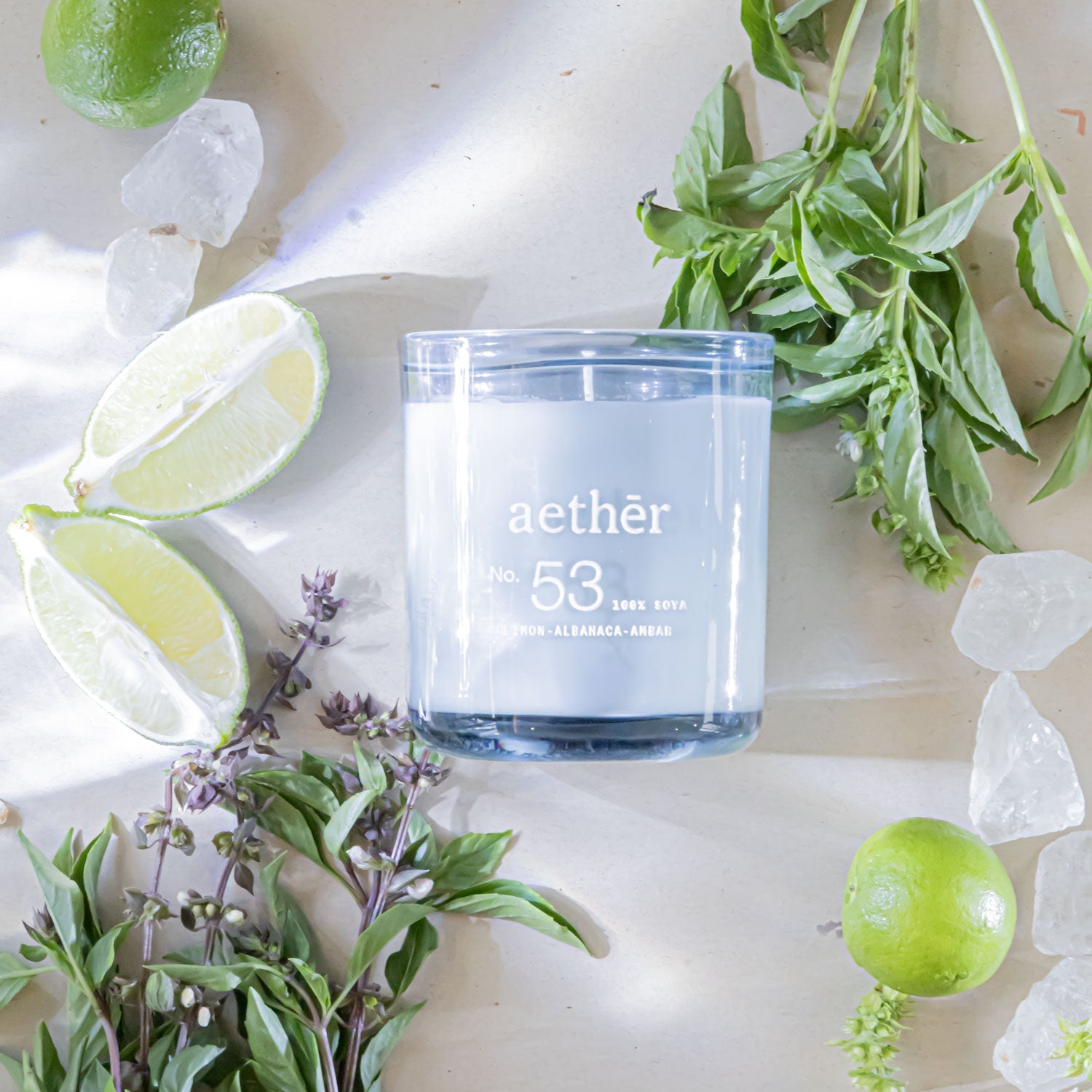 Vela No.53 LIMON + ALBAHACA + AMBAR (250G) - Aether
