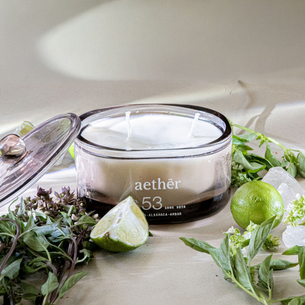 Vela No.53 LIMON + ALBAHACA + AMBAR (370G) - Aether